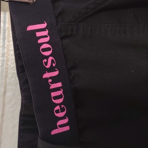 USED HEARTSOUL SRUB PANTS SIZE M BLACK AND PINK ELASTIC BAND - Picture 2 of 8